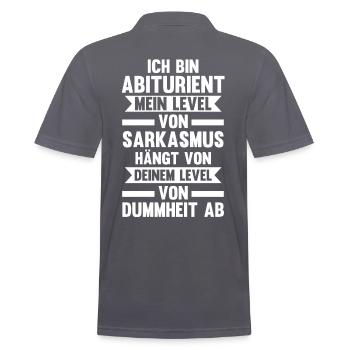 Abitur Abiturient Abifeier Abi - Männer Poloshirt - Anthrazit - Hinten - Nico (186cm)