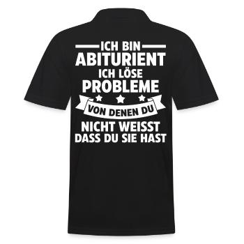 Abiturient Abifeier Abi Abitur - Männer Poloshirt - Schwarz - Hinten - Kai (181cm)