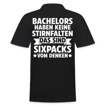 Student Akademiker Uni Abschlussfeier Bachelor - Männer Poloshirt - Schwarz - Hinten - Kai (181cm)
