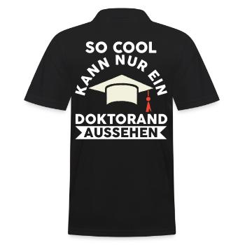 Doktor Abschluss Doktorand Promotion Doktortitel - Männer Poloshirt - Schwarz - Hinten - Kai (181cm)