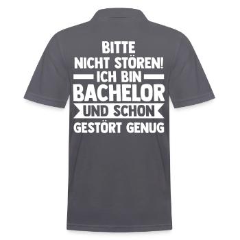Student Akademiker Uni Abschlussfeier Bachelor - Männer Poloshirt - Anthrazit - Hinten - Nico (186cm)