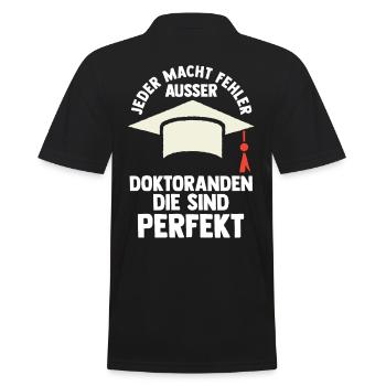 Doktor Abschluss Doktorand Promotion Doktortitel - Männer Poloshirt - Schwarz - Hinten - Kai (181cm)