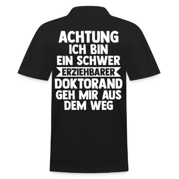 Doktor Abschluss Doktorand Promotion Doktortitel - Männer Poloshirt - Schwarz - Hinten - Kai (181cm)
