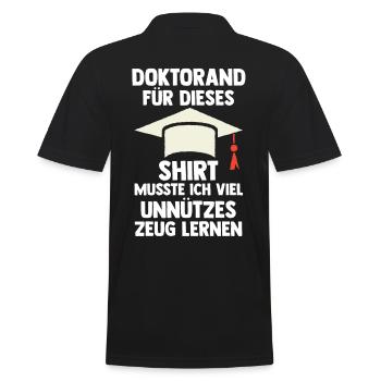 Doktor Abschluss Doktorand Promotion Doktortitel - Männer Poloshirt - Schwarz - Hinten - Kai (181cm)