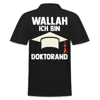 Doktor Abschluss Doktorand Promotion Doktortitel - Männer Poloshirt - Schwarz - Hinten - Kai (181cm)
