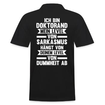 Doktor Abschluss Doktorand Promotion Doktortitel - Männer Poloshirt - Schwarz - Hinten - Kai (181cm)