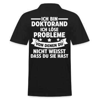 Doktor Abschluss Doktorand Promotion Doktortitel - Männer Poloshirt - Schwarz - Hinten - Kai (181cm)
