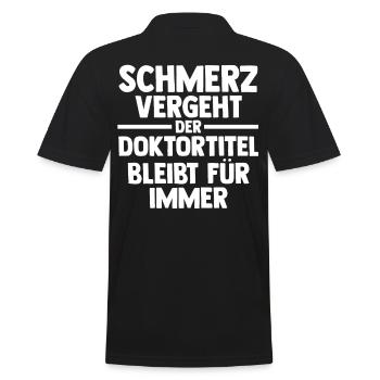 Doktor Abschluss Doktorand Promotion Doktortitel - Männer Poloshirt - Schwarz - Hinten - Kai (181cm)