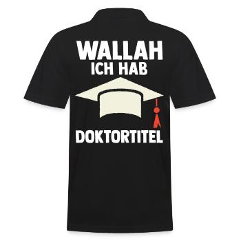 Doktor Abschluss Doktorand Promotion Doktortitel - Männer Poloshirt - Schwarz - Hinten - Kai (181cm)