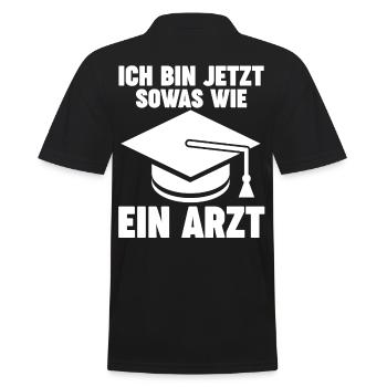 Doktor Abschluss Doktorand Promotion Doktortitel - Männer Poloshirt - Schwarz - Hinten - Kai (181cm)