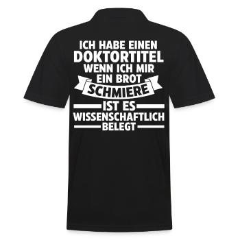 Doktor Abschluss Doktorand Promotion Doktortitel - Männer Poloshirt - Schwarz - Hinten - Kai (181cm)