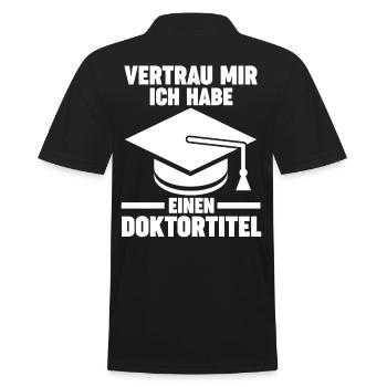 Doktor Abschluss Doktorand König Promotion Doktort - Männer Poloshirt - Schwarz - Hinten - Kai (181cm)