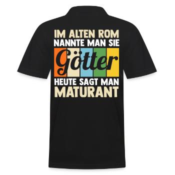 Maturant Schulabschluss Matura - Männer Poloshirt - Schwarz - Hinten - Kai (181cm)