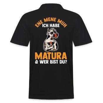Maturant Kuh Schulabschluss Matura - Männer Poloshirt - Schwarz - Hinten - Kai (181cm)