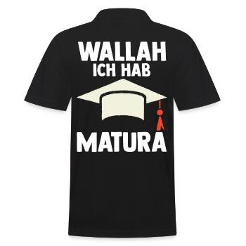 Maturant Schulabschluss Matura - Männer Poloshirt - Schwarz - Hinten - Kai (181cm)