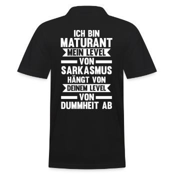 Maturant Schulabschluss Matura - Männer Poloshirt - Schwarz - Hinten - Kai (181cm)