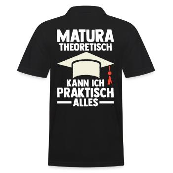 Maturant Schulabschluss Matura - Männer Poloshirt - Schwarz - Hinten - Kai (181cm)
