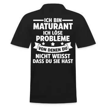 Maturant Schulabschluss Matura - Männer Poloshirt - Schwarz - Hinten - Kai (181cm)