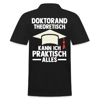 Doktor Abschluss Doktorand Promotion Doktortitel - Männer Poloshirt - Schwarz - Hinten - Kai (181cm)