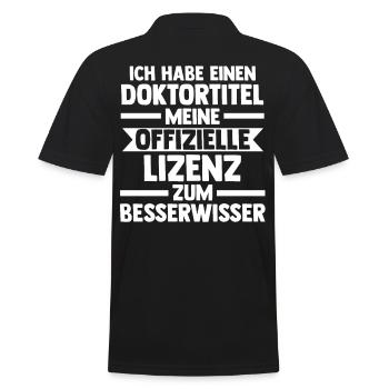 Doktor Abschluss Doktorand Promotion Doktortitel - Männer Poloshirt - Schwarz - Hinten - Kai (181cm)