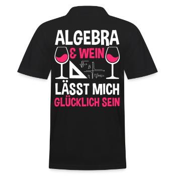 Mathematik Wein Mathe Rechnen Algebra - Männer Poloshirt - Schwarz - Hinten - Kai (181cm)