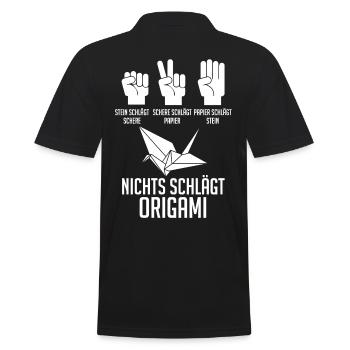 Japanische Kunst - Männer Poloshirt - Schwarz - Hinten - Kai (181cm)