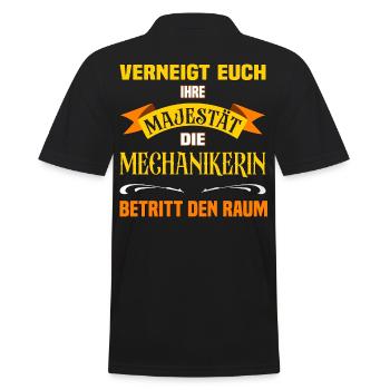 Ihre Majestät die Mechanikerin lustiges Beruf - Männer Poloshirt - Schwarz - Hinten - Kai (181cm)