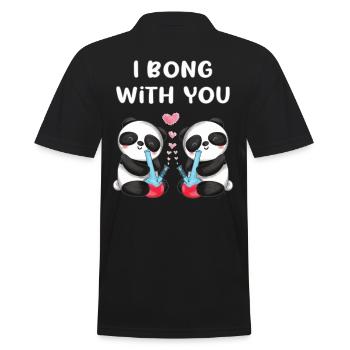 I bong with you verliebte Panda Bären niedliches - Männer Poloshirt - Schwarz - Hinten - Kai (181cm)