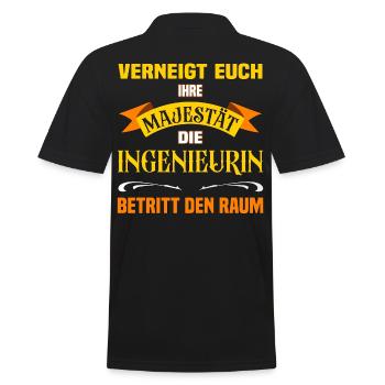 Ihre Majestät die Ingenieurin lustiges Beruf - Männer Poloshirt - Schwarz - Hinten - Kai (181cm)
