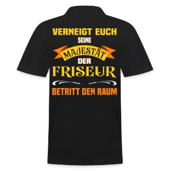Eure Majestät der Friseur lustiges Beruf - Männer Poloshirt - Schwarz - Hinten - Kai (181cm)