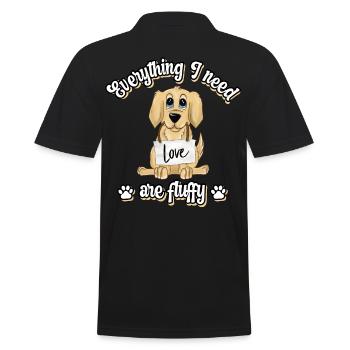Tout ce dont j’ai besoin sont des chiens mignons moelleux dorés - Polo Homme - noir - Dos - Kai (181cm)
