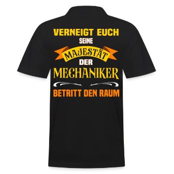 Eure Majestät der Mechaniker lustiges Beruf - Männer Poloshirt - Schwarz - Hinten - Kai (181cm)