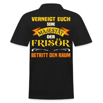 Eure Majestät der Frisör lustiges Beruf - Männer Poloshirt - Schwarz - Hinten - Kai (181cm)