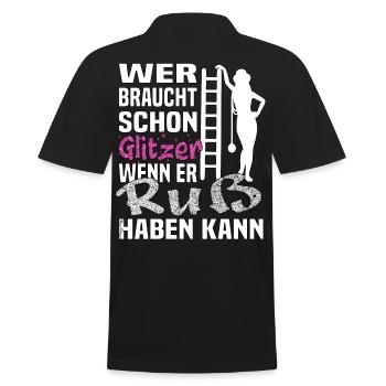 Frauen im Handwerk Schornsteinfegerin Berufs - Männer Poloshirt - Schwarz - Hinten - Kai (181cm)
