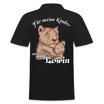 stolze Löwin für meine Kinder, Eltern und Mutter - Männer Poloshirt - Schwarz - Hinten - Kai (181cm)