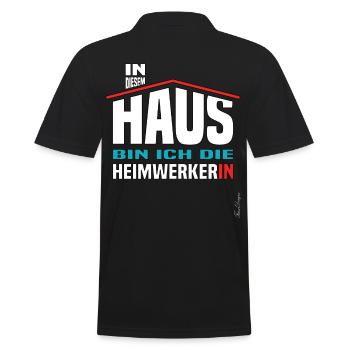 Lustiges Haus das Frauen Beruf Bauherrin stolze - Männer Poloshirt - Schwarz - Hinten - Kai (181cm)