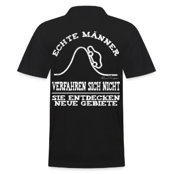 Echte Männer lustiges Auto Spruch - Männer Poloshirt - Schwarz - Hinten - Kai (181cm)
