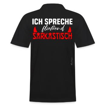 Ich spreche fliesend sarkastisch ironisches und - Männer Poloshirt - Schwarz - Hinten - Kai (181cm)