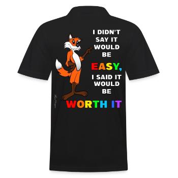 Cunning fox with wisdom says it will be - Men's Polo Shirt - black - Back - Kai (181cm)