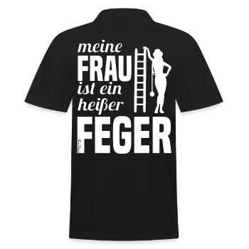 Schornsteinfeger Schornsteinfegerin Partner - Männer Poloshirt - Schwarz - Hinten - Kai (181cm)