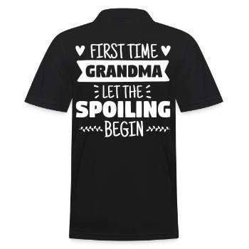 First Time Grandma Let The Spoiling Begin - Men's Polo Shirt - black - Back - Kai (181cm)