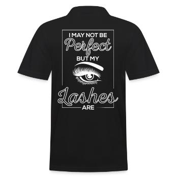I May Not Be Perfect But My Lashes Are - Men's Polo Shirt - black - Back - Kai (181cm)