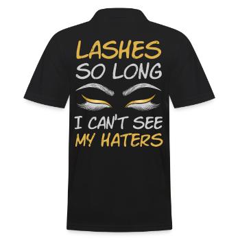 Lashes So Long I Cant See My Haters - Men's Polo Shirt - black - Back - Kai (181cm)