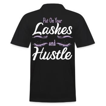 Put On Your Lahes And Hustle Eyelashes - Men's Polo Shirt - black - Back - Kai (181cm)