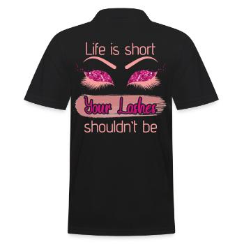 Life Is Short Your Lashes Shouldnt Be - Men's Polo Shirt - black - Back - Kai (181cm)