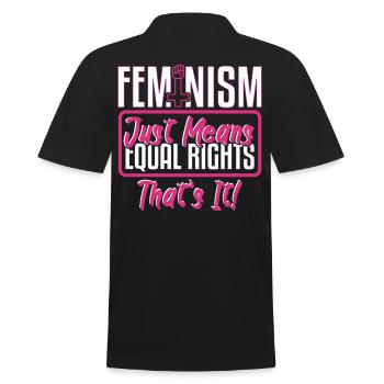 Feminism Just Means Equal Rights - Men's Polo Shirt - black - Back - Kai (181cm)