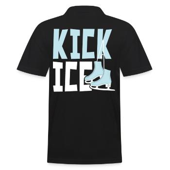 Kicking Ice Figure Skating Ice Skaters - Men's Polo Shirt - black - Back - Kai (181cm)