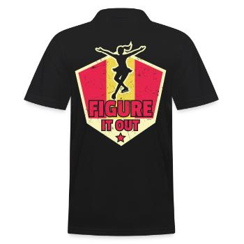 Figure Skate It Out Figure Skating - Men's Polo Shirt - black - Back - Kai (181cm)