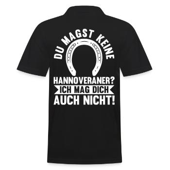 Pferd Reitsport Reiten Pferdesport Hannoveraner - Männer Poloshirt - Schwarz - Hinten - Kai (181cm)