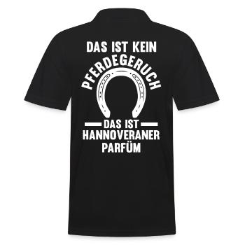 Pferd Reitsport Reiten Pferdesport Hannoveraner - Männer Poloshirt - Schwarz - Hinten - Kai (181cm)